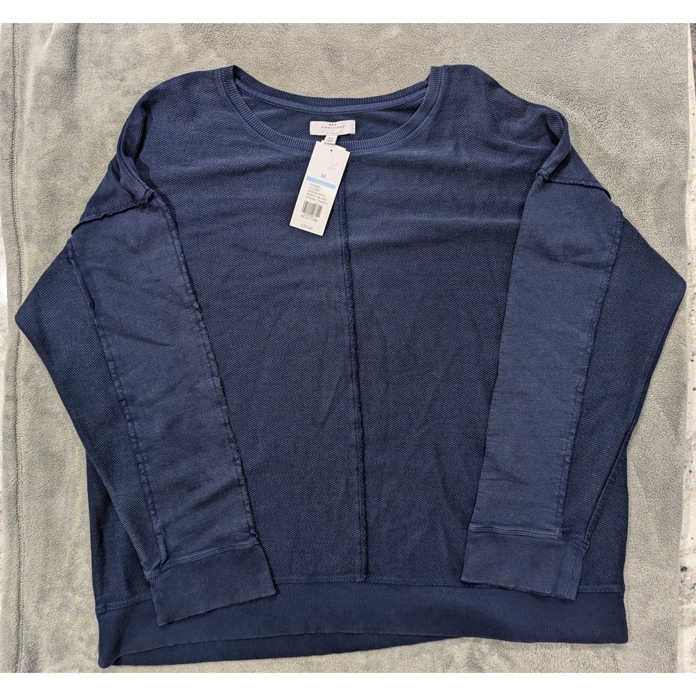New Directions Thread Knit 3XL Navy Top Layering Cozy Comfy Witchy Whimsigoth